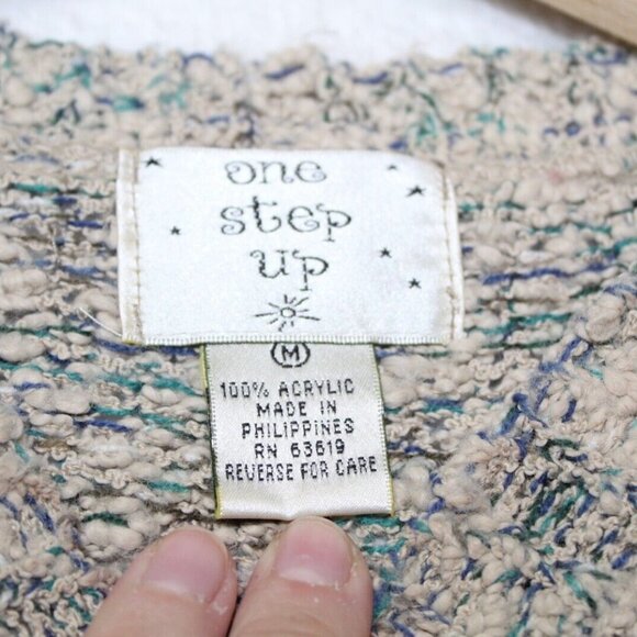 Y2K style One Step Up womens sweater size M marled knit slight crop boxy fit - Picture 5 of 9